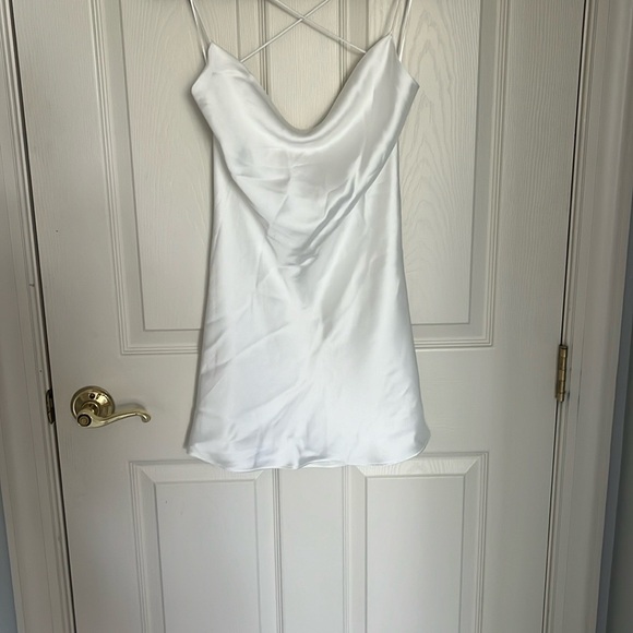 NWT Zara Elegant White Satin Slip Dress size Small - Picture 7 of 7